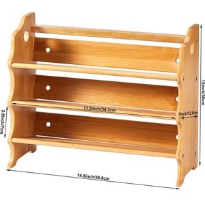 Natural Wood 3 Tier Cabinet Spice Rack